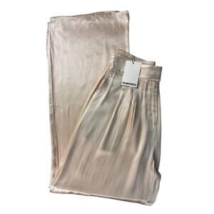 Rumored James Trouser Champagne Satin Pants Size M New With Tags Wide Leg